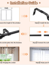 Curtain Poles with Round Finials 76 to 157 cm, 1.6 cm diameter Matt Black - Image 4